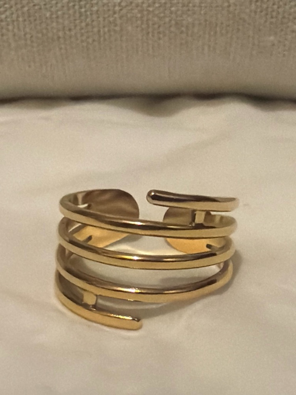 Gold Spiral Wrap Adjustable Cuff Ring - Women Jewelry